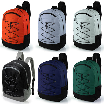 Large Size Deluxe 19' Wholesale Bungee Rucksäcke | Dual Mesh Side Pockets - Bulk Case von 24