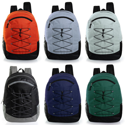 12 Wholesale 19 'Bungee Rucksack in 6 Farben & 12 Bulk School Supply Kits Ihrer Wahl