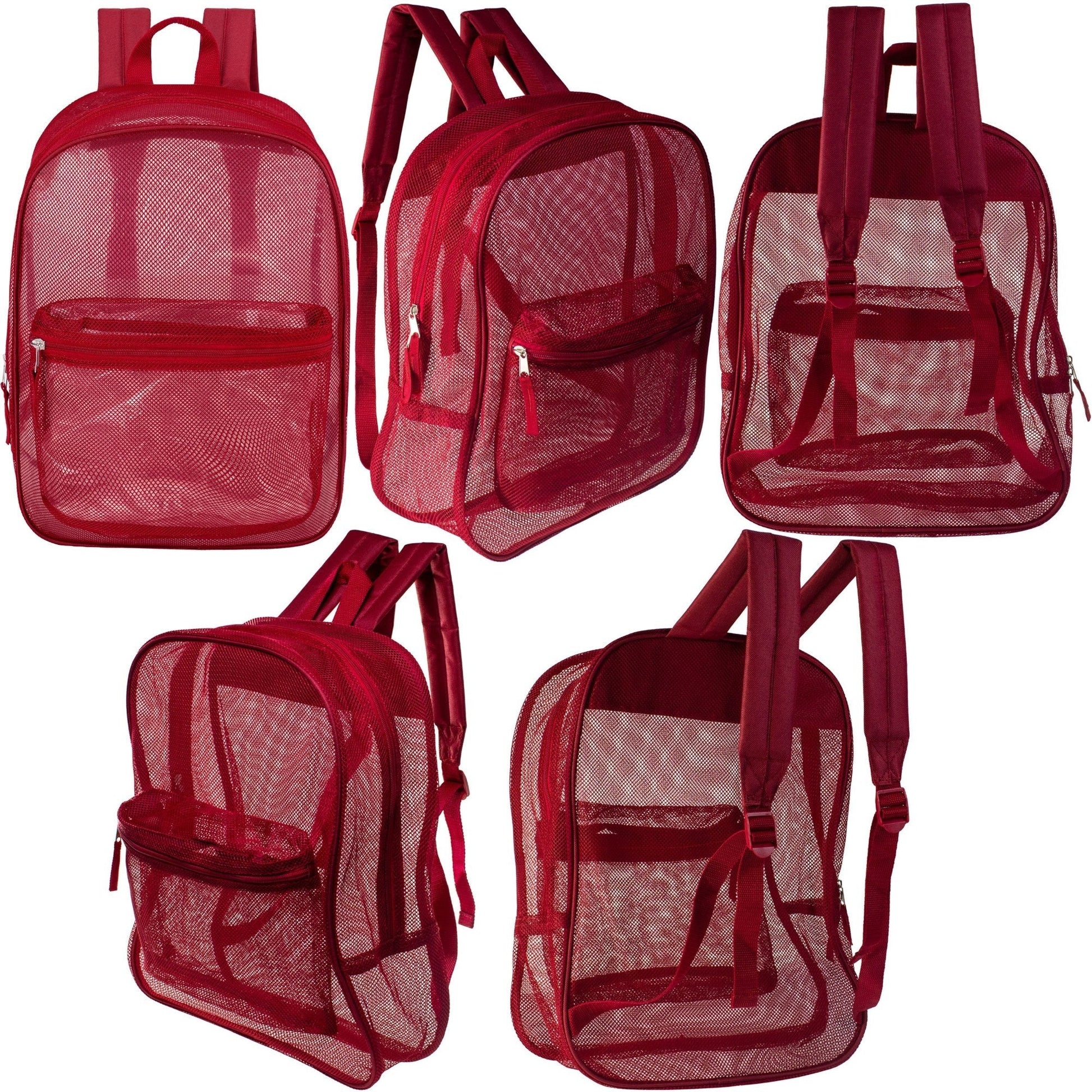 12 Wholesale 17 'Mesh Rucksäcke in verschiedenen Farben & 12 Bulk School Supply Kits Ihrer Wahl