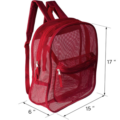 12 Wholesale 17 'Mesh Rucksäcke in verschiedenen Farben & 12 Bulk School Supply Kits Ihrer Wahl
