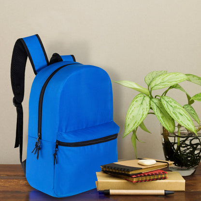 16 'Kids Basic Wholesale Rucksack in 12 Farben mit Seitentasche - Bulk Case von 24 Rucksäcken