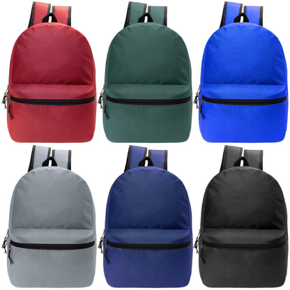12 Basic 18,5 'Rucksäcke in 6 verschiedenen Farben & Ihre Wahl von 12 Bulk Hygiene Kits - Wholesale PFLEGE Package: Obdachlos, Notfall, Wohltätigkeit