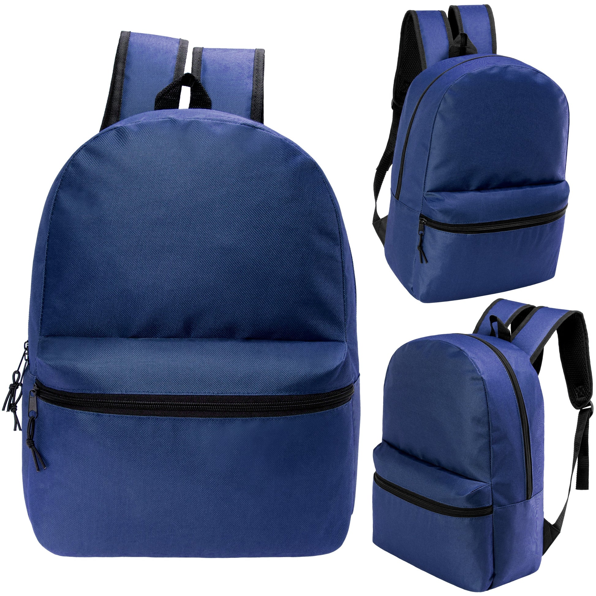 12 17 'Klassische Rucksäcke in Marineblau Blau & Ihre Wahl von 12 Bulk Hygiene Kits - Wholesale PFLEGE Package: Obdachlos, Notfall, Wohltätigkeit