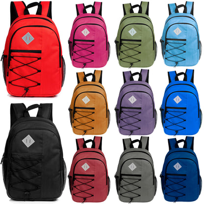 18' Wholesale Rucksack - Bungee Design, gepolsterte Rückseite, Laptop Sleeve - Bulk Case von 24