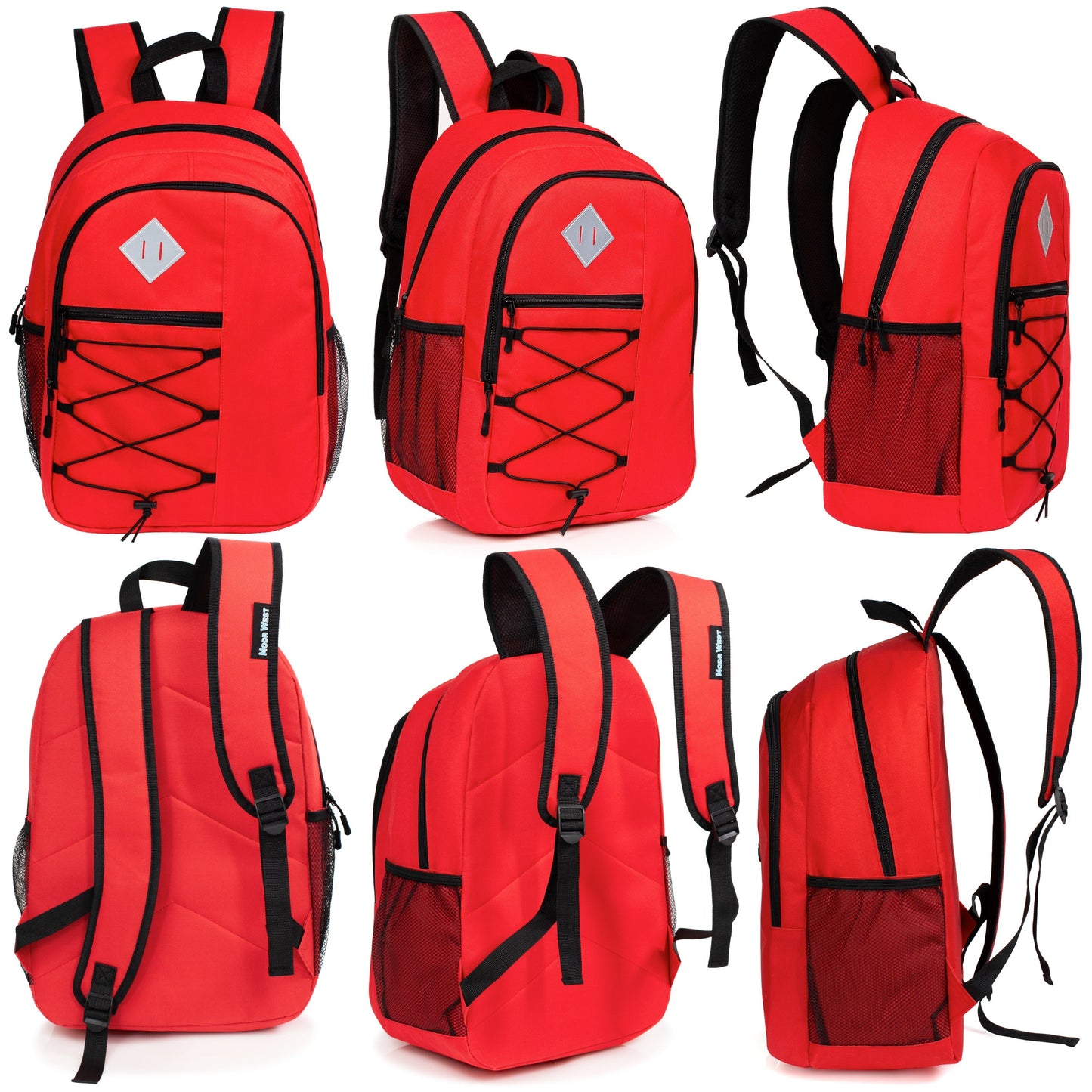 18' Wholesale Rucksack - Bungee Design, gepolsterte Rückseite, Laptop Sleeve - Bulk Case von 24
