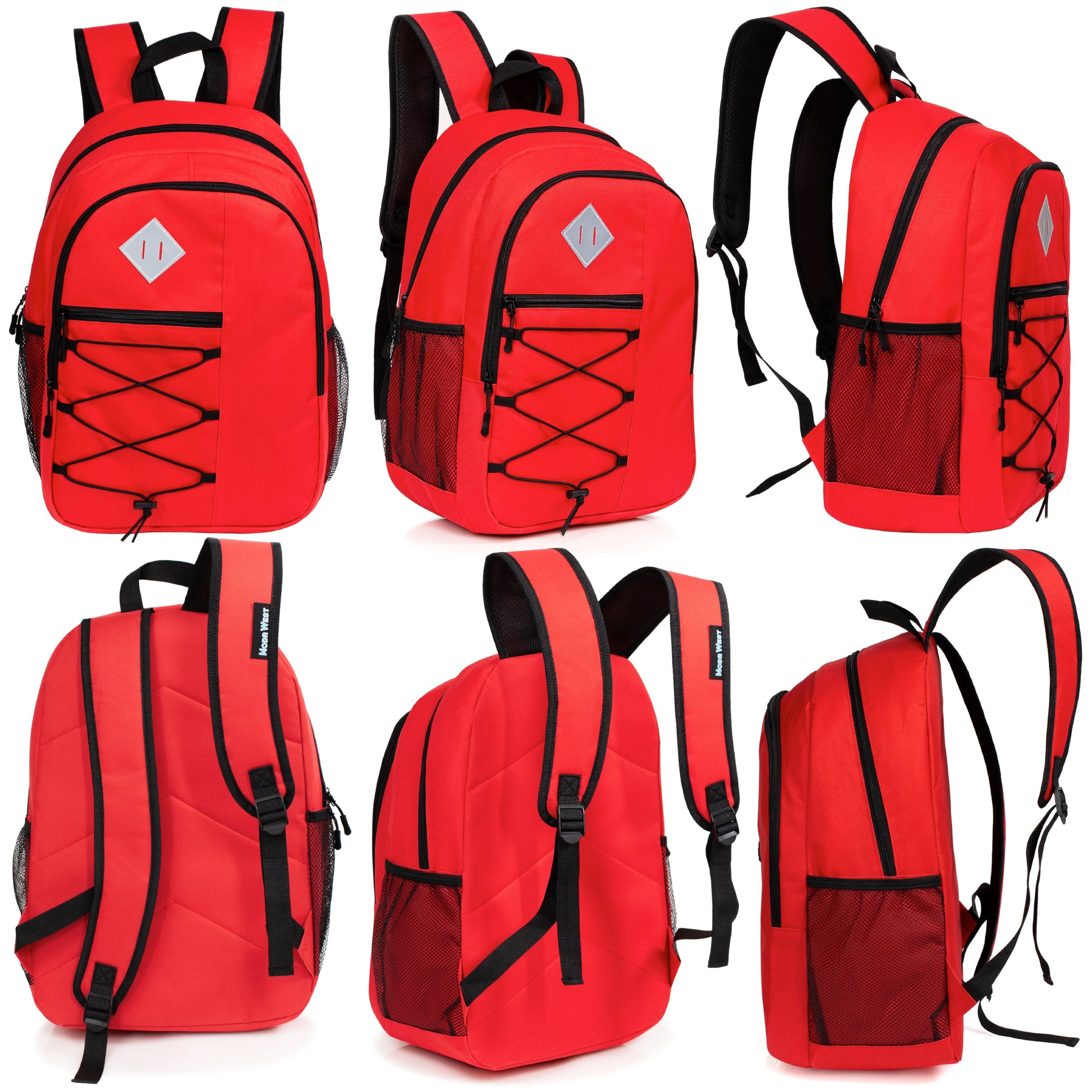 12 Wholesale 18 'Bungee Laptop Rucksäcke in 11 Farben & 12 Bulk School Supply Kits Ihrer Wahl