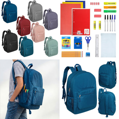 12 Wholesale 17 'Paded Deluxe Rucksäcke & 12 Bulk School Supply Kits Ihrer Wahl