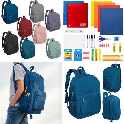 12 Wholesale 17 'Paded Deluxe Rucksäcke & 12 Bulk School Supply Kits Ihrer Wahl