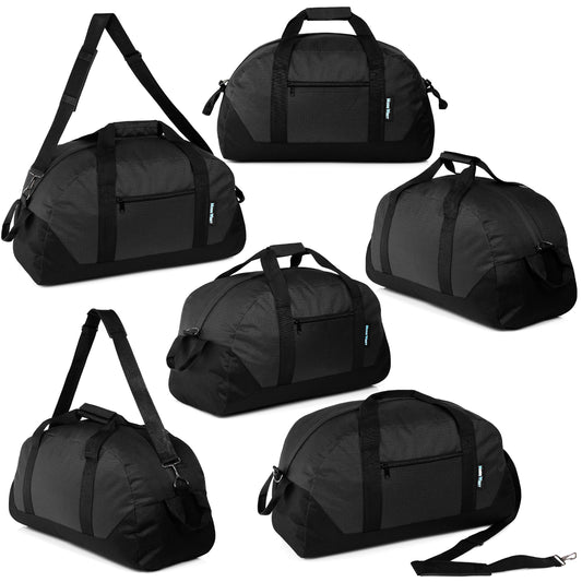 25' Großhandel Schwarz Duffle Bag mit einem abnehmbaren Band - Bulk Case von 12 Duffels
