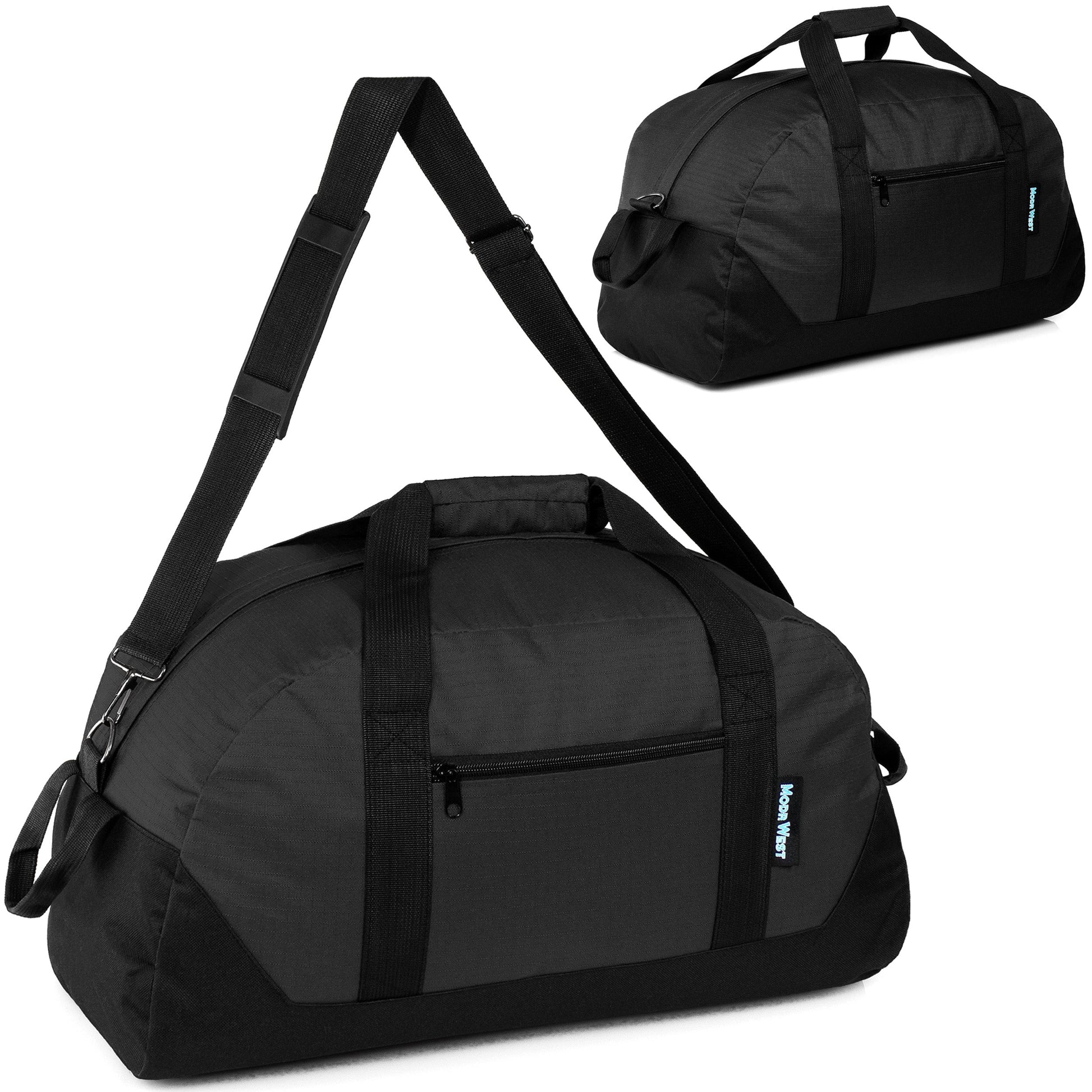 25' Großhandel Schwarz Duffle Bag mit einem abnehmbaren Band - Bulk Case von 12 Duffels