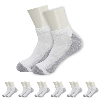 Unisex Low Cut Wholesale Socken, Größe 10-13 in Weiß mit Grau - Bulk Case von 180 Paaren