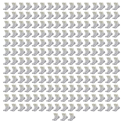 Unisex Low Cut Wholesale Socken, Größe 10-13 in Weiß mit Grau - Bulk Case von 180 Paaren