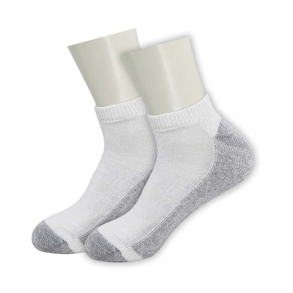Unisex Low Cut Wholesale Socken, Größe 10-13 in Weiß mit Grau - Bulk Case von 180 Paaren