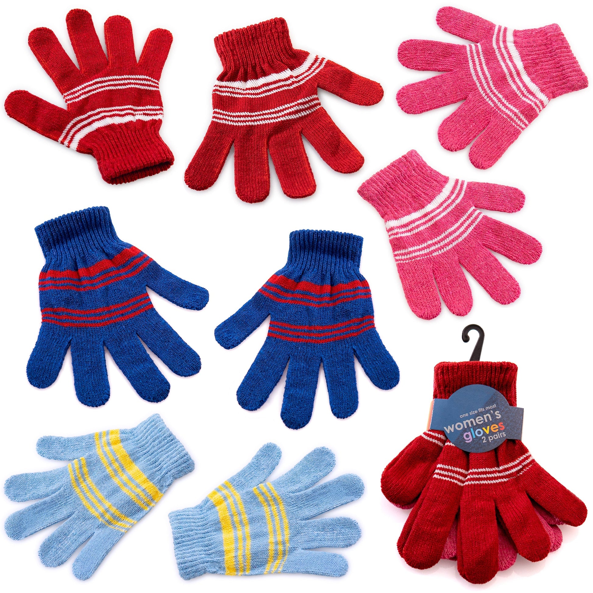 Verschiedene Farbe Großhandels-Winterhandschuhe für Frauen in 4 Farben - Bulk Case von 96