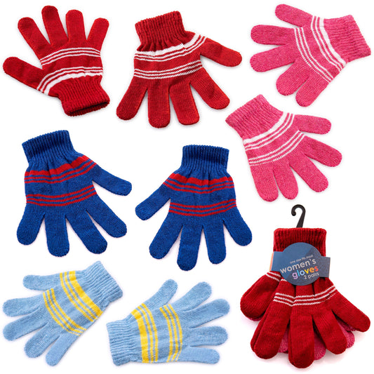Verschiedene Farbe Großhandels-Winterhandschuhe für Frauen in 4 Farben - Bulk Case von 96