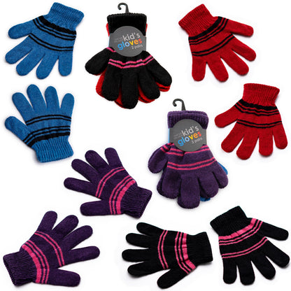 Verschiedene Farbe Großhandels-Winterhandschuhe für Kinder - Unisex - Bulk Case von 96