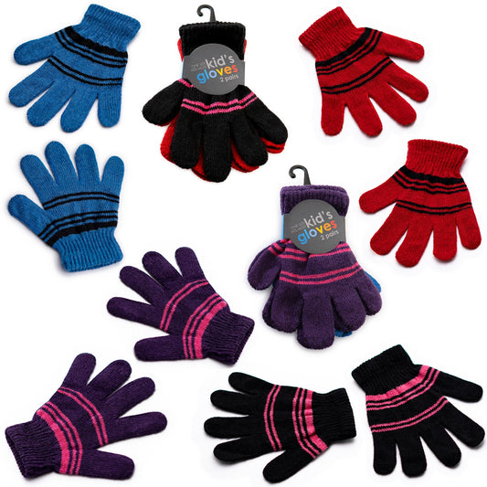 Verschiedene Farbe Großhandels-Winterhandschuhe für Kinder - Unisex - Bulk Case von 96