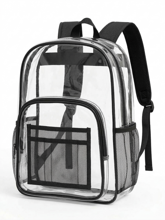 Klare Rucksäcke 17 Zoll – Transparente Buchtaschen für Schule, Sicherheit, Veranstaltungen – Langlebiges PVC mit verstärkten Straps – 24 Packung