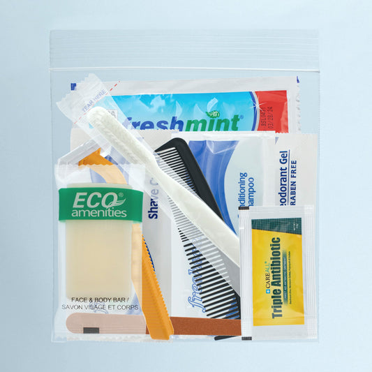 10 Stück Deluxe Wholesale Hygiene Kits - Reise Toilettenzubehör - Großhandelsfall von 48