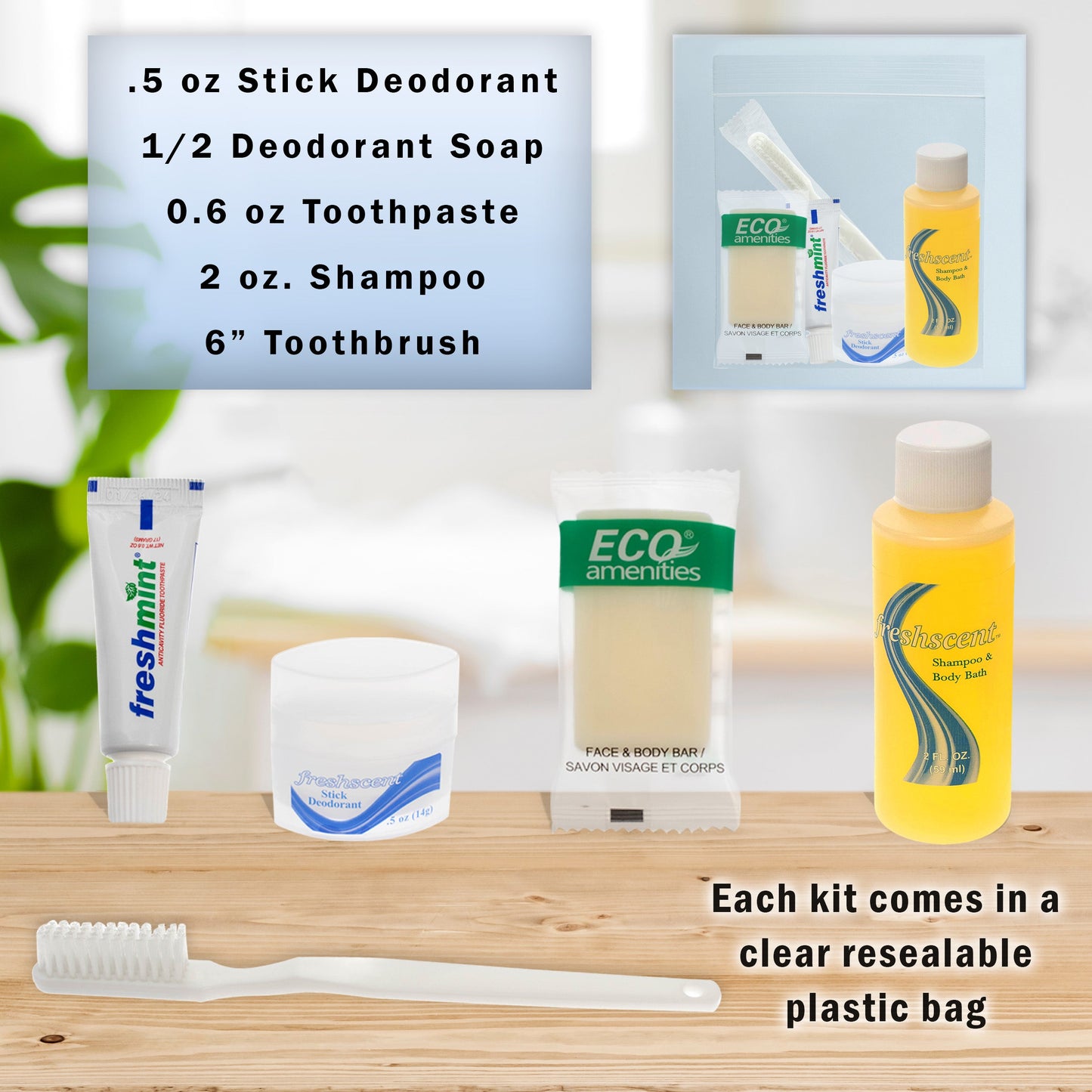 5 Stück Großhandelshygiene-Kits - Reisen, Mieten, Obdachlose - Massenkoffer von 96