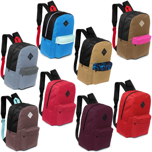 12 Wholesale 17 'Paded Rucksäcke in 8 zufälligen Drucken & 12 Bulk School Supply Kits Ihrer Wahl