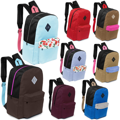 12 Wholesale 17 'Paded Rucksäcke in 8 zufälligen Drucken & 12 Bulk School Supply Kits Ihrer Wahl
