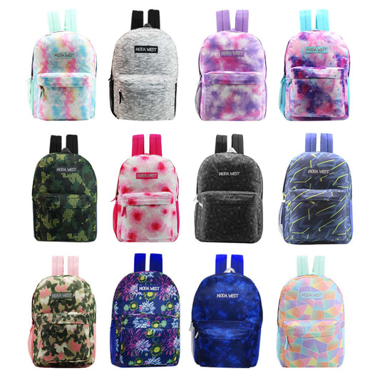 17' Classic Wholesale Rucksack in verschiedenen Drucken - Bulk Case von 24