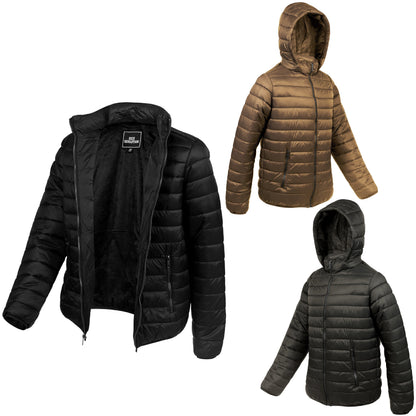 Herren-Hooded Warm Winter Wholesale Coats in 3 verschiedenen Farben und Größen - Bulk Case von 12 Winter Jacken