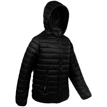 Herren-Hooded Warm Winter Wholesale Coats in Schwarz in verschiedenen Größen - Bulk Case von 12 Winter Jacken