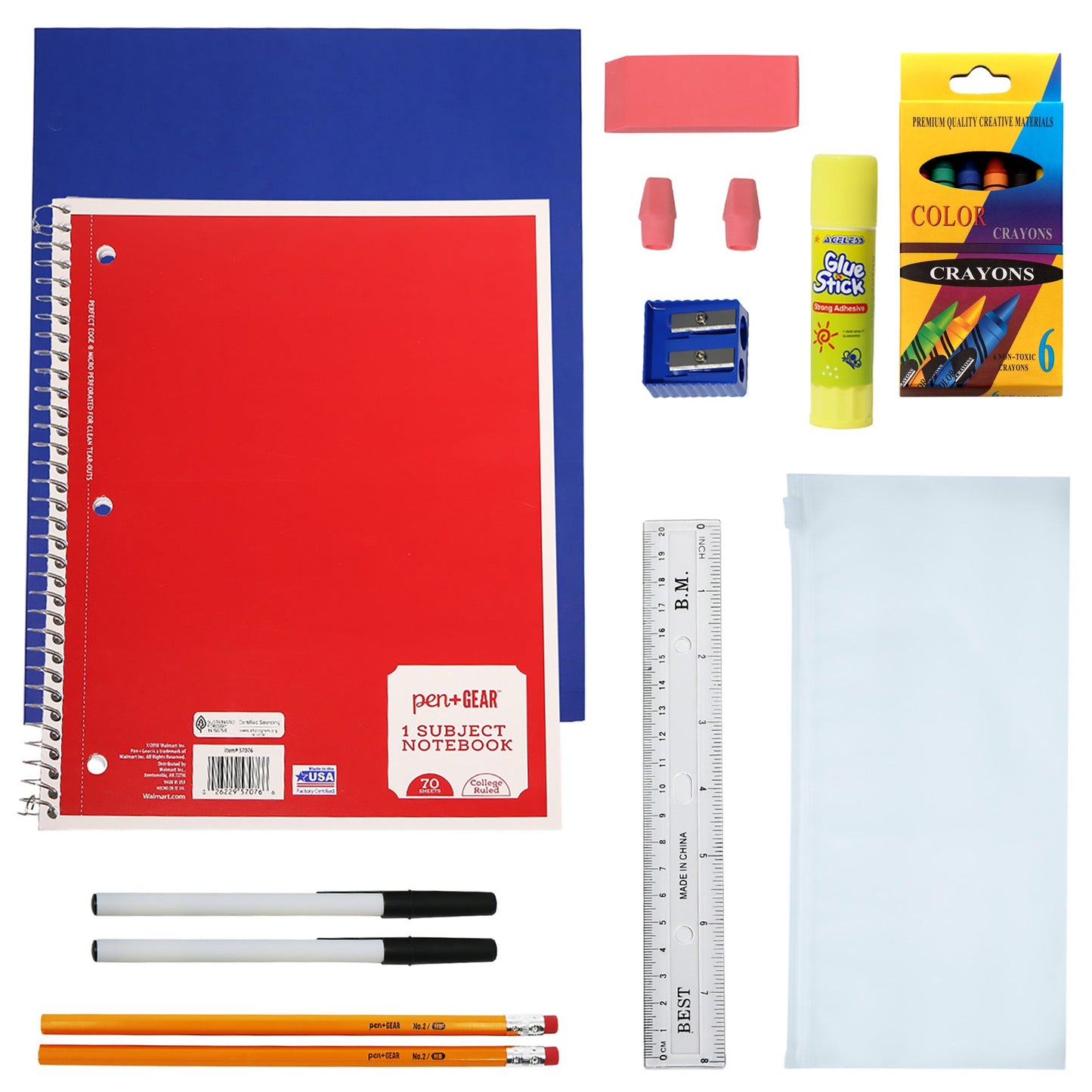12 Großhandels-17' Bungee-Rucksack in 12 Farben & 12 Bulk School Supply Kits Ihrer Wahl
