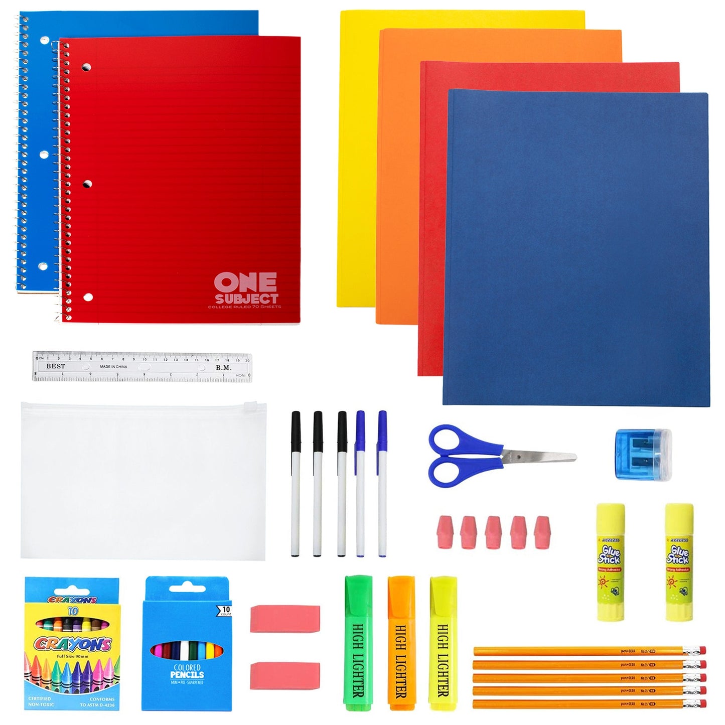 12 Großhandels-17' gepolsterte Rucksäcke in verschiedenen Drucken & 12 Bulk School Supply Kits Ihrer Wahl