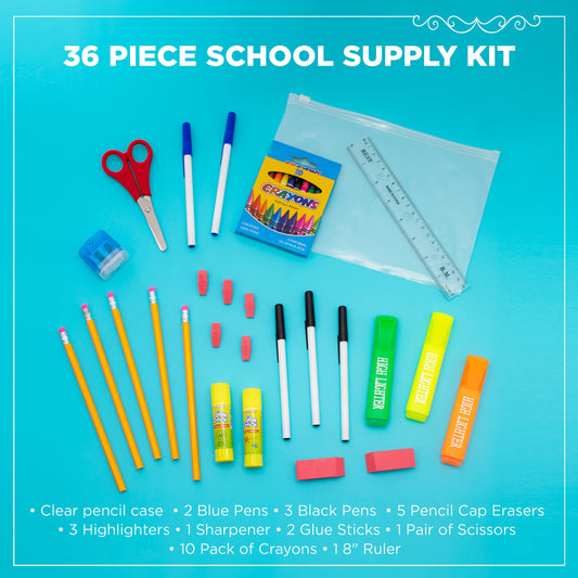 36 Stück Großhandel Grundschule Versorgungs-Kits für Studenten - Bulk Case von 48 Kits
