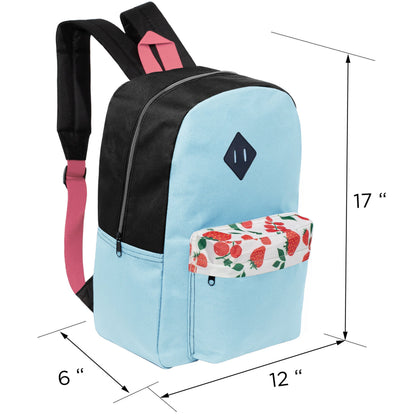 12 Wholesale 17 'Paded Rucksäcke in 8 zufälligen Drucken & 12 Bulk School Supply Kits Ihrer Wahl