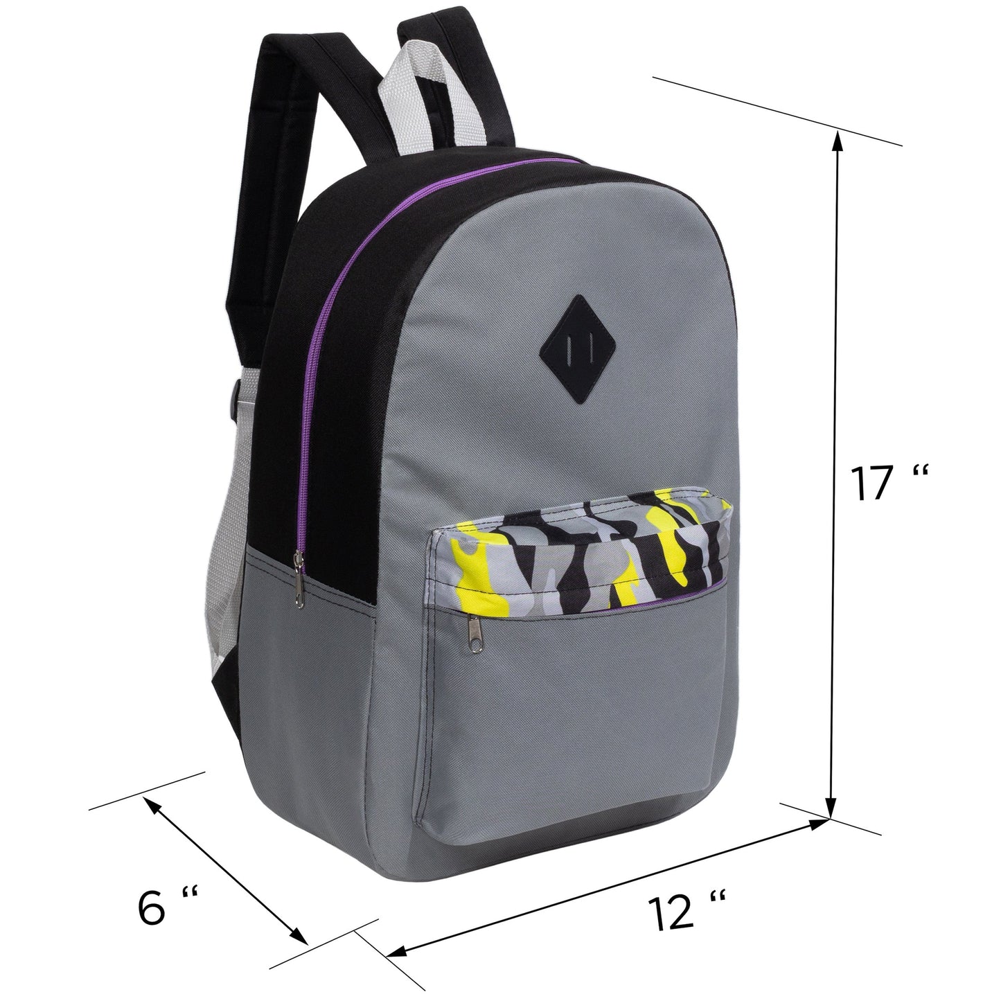 12 Wholesale 17 'Paded Rucksäcke in 3 zufälligen Drucken & 12 Bulk School Supply Kits Ihrer Wahl