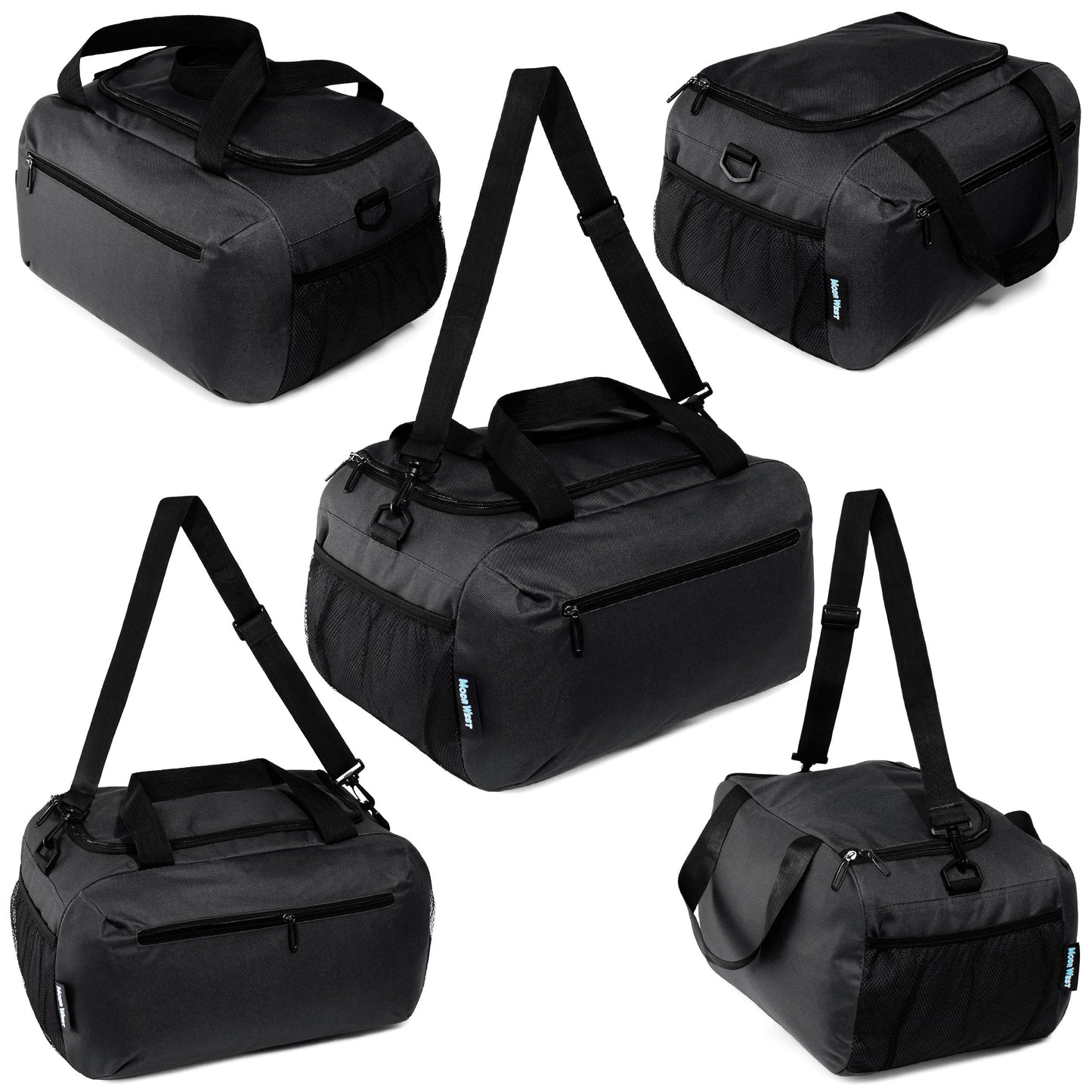 21 'Schwarz Wholesale Duffle Bag mit 2 Lagerbereichen & Mesh Side Pockets - Bulk Case von 12