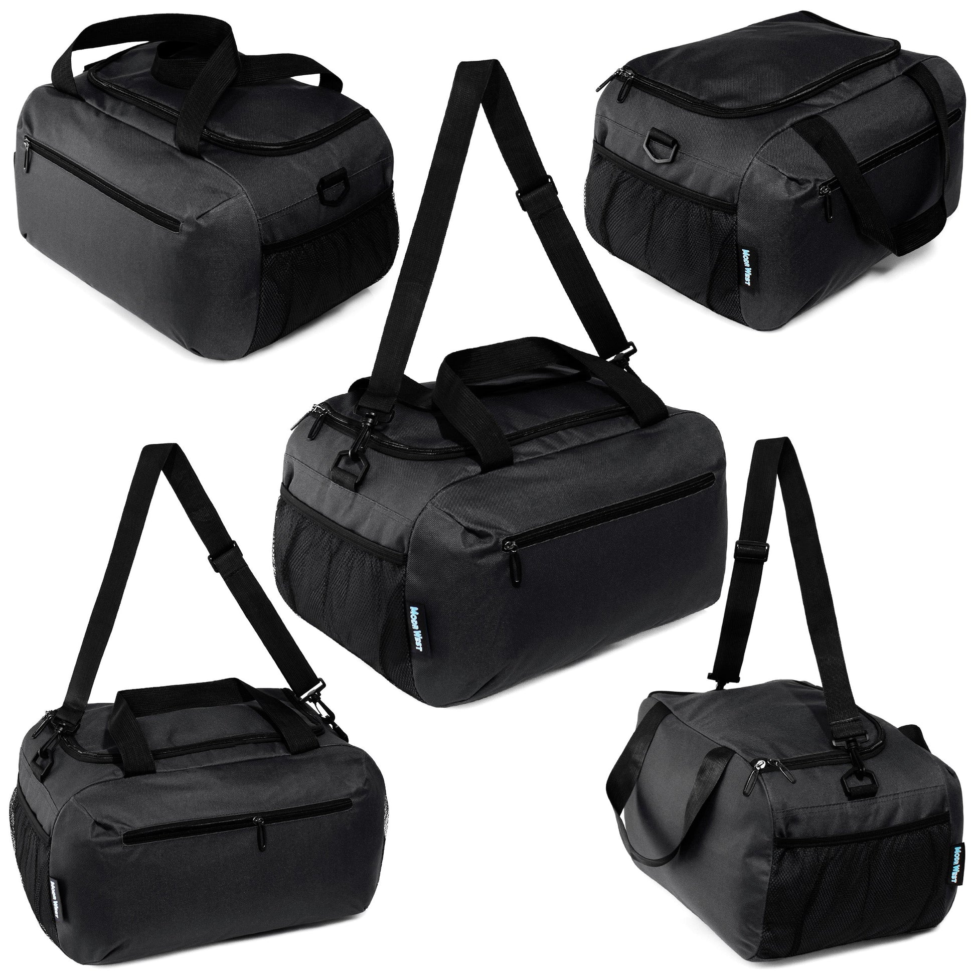 21 'Schwarz Wholesale Duffle Bag mit 2 Lagerbereichen & Mesh Side Pockets - Bulk Case von 12