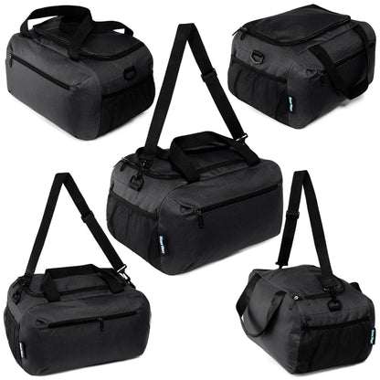 21 'Schwarz Wholesale Duffle Bag mit 2 Lagerbereichen & Mesh Side Pockets - Bulk Case von 12