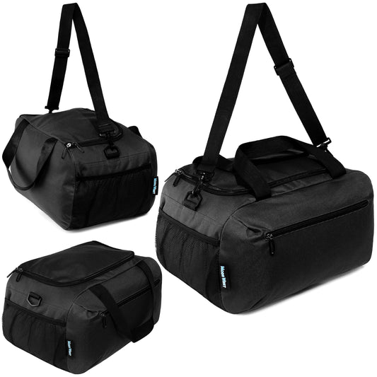 21 'Schwarz Wholesale Duffle Bag mit 2 Lagerbereichen & Mesh Side Pockets - Bulk Case von 12