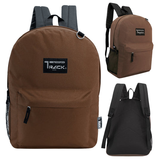 17' Wholesale Rucksäcke in Braun | Padded Back | Bulk Case von 24 Bookbags