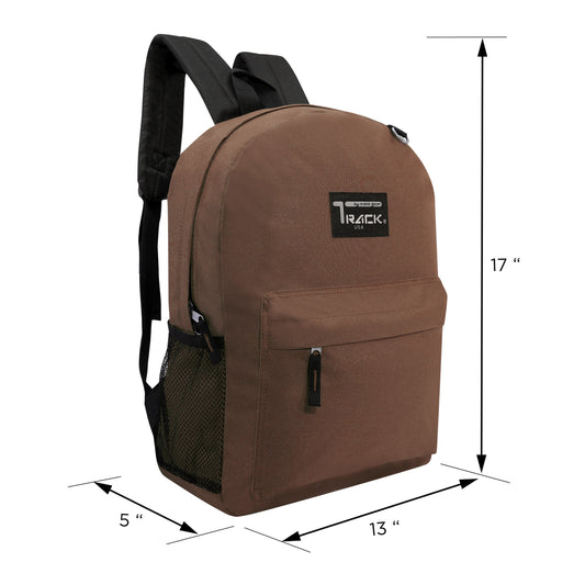 17' Wholesale Rucksäcke in Braun | Padded Back | Bulk Case von 24 Bookbags