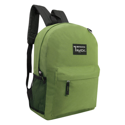 17' Wholesale Rucksäcke in Olivgrün | Zurückgepolstert | Bulk Case von 24 Bookbags