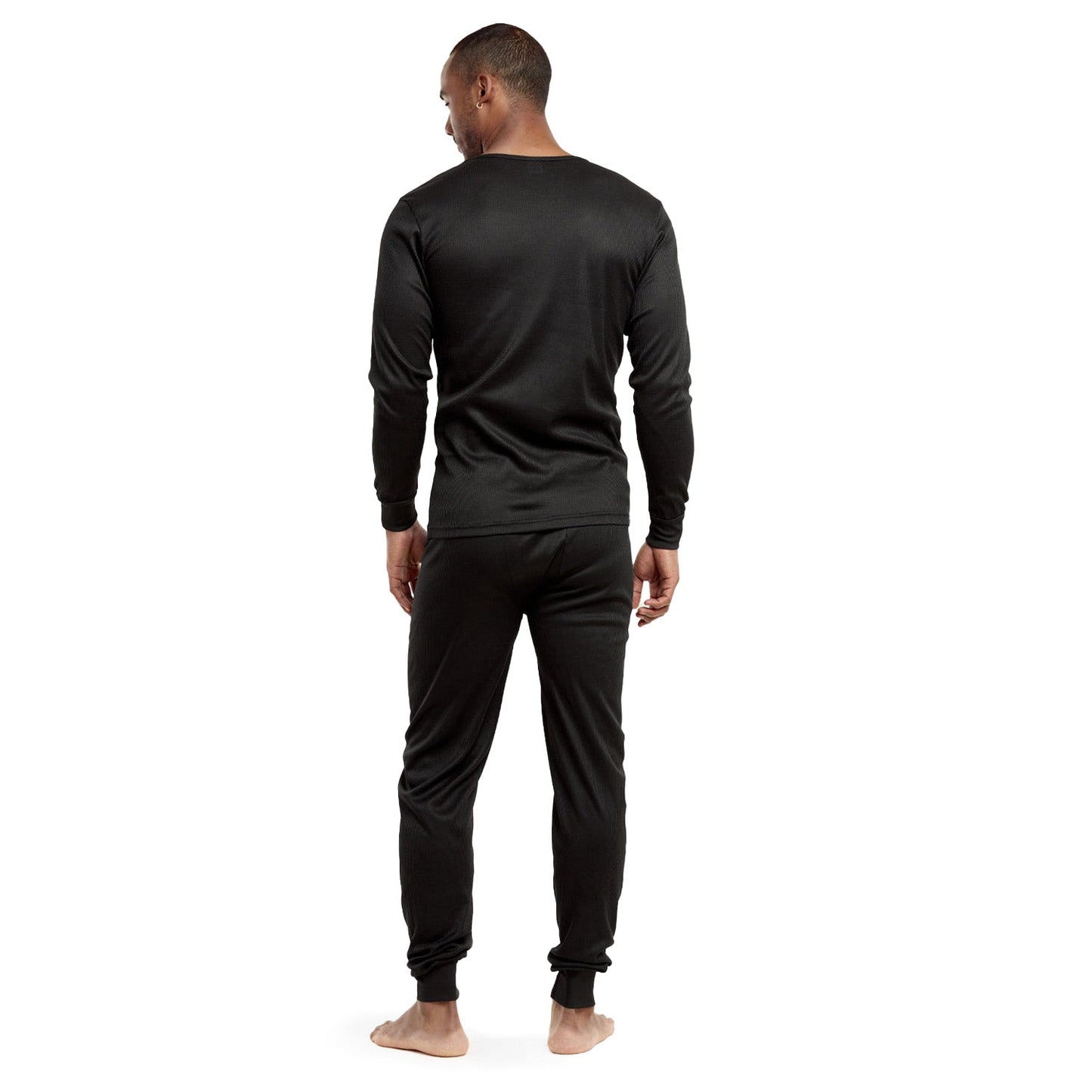 Männer Schwarz Winter Thermal Unterwäsche Set Assorted Größen - Bulk Case von 24