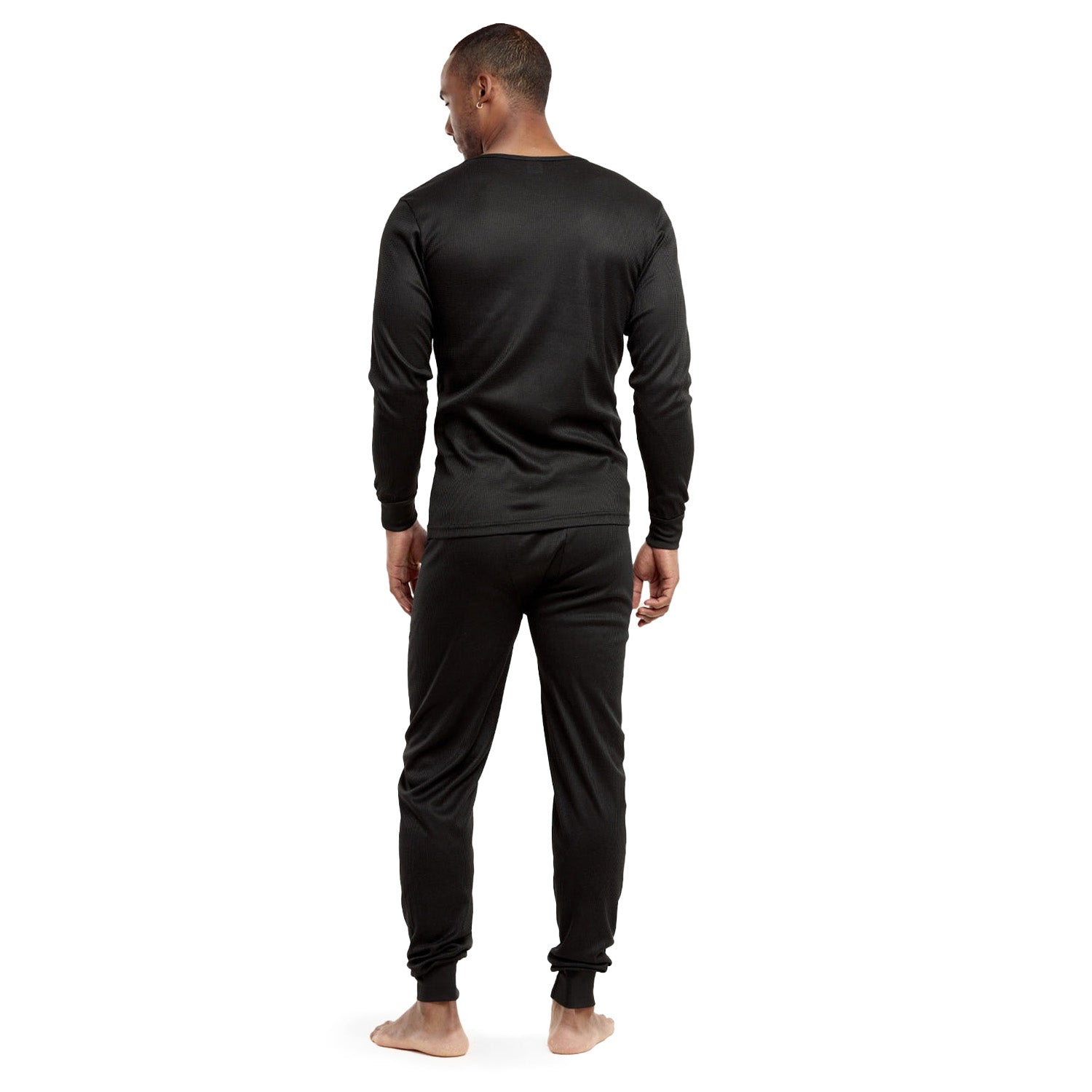 Männer Schwarz Winter Thermal Unterwäsche Set Assorted Größen - Bulk Case von 24