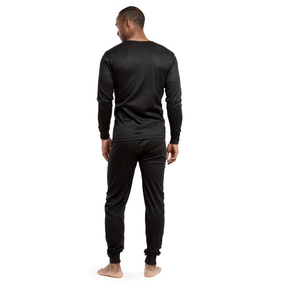Männer Schwarz Winter Thermal Unterwäsche Set Assorted Größen - Bulk Case von 24