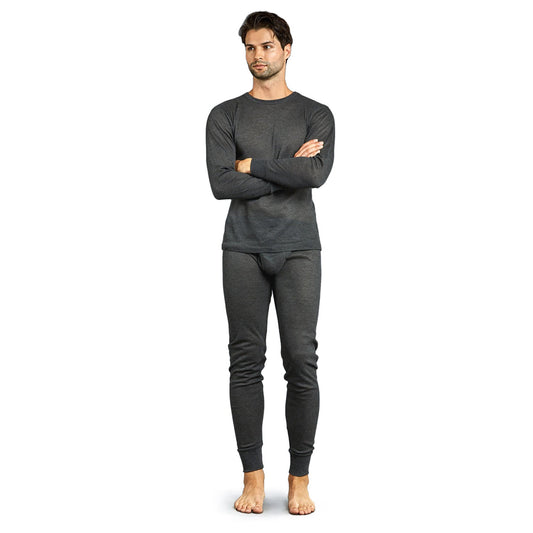 Herren Holzkohle Winter Thermal Unterwäsche Set Assorted Größen - Bulk Case von 24