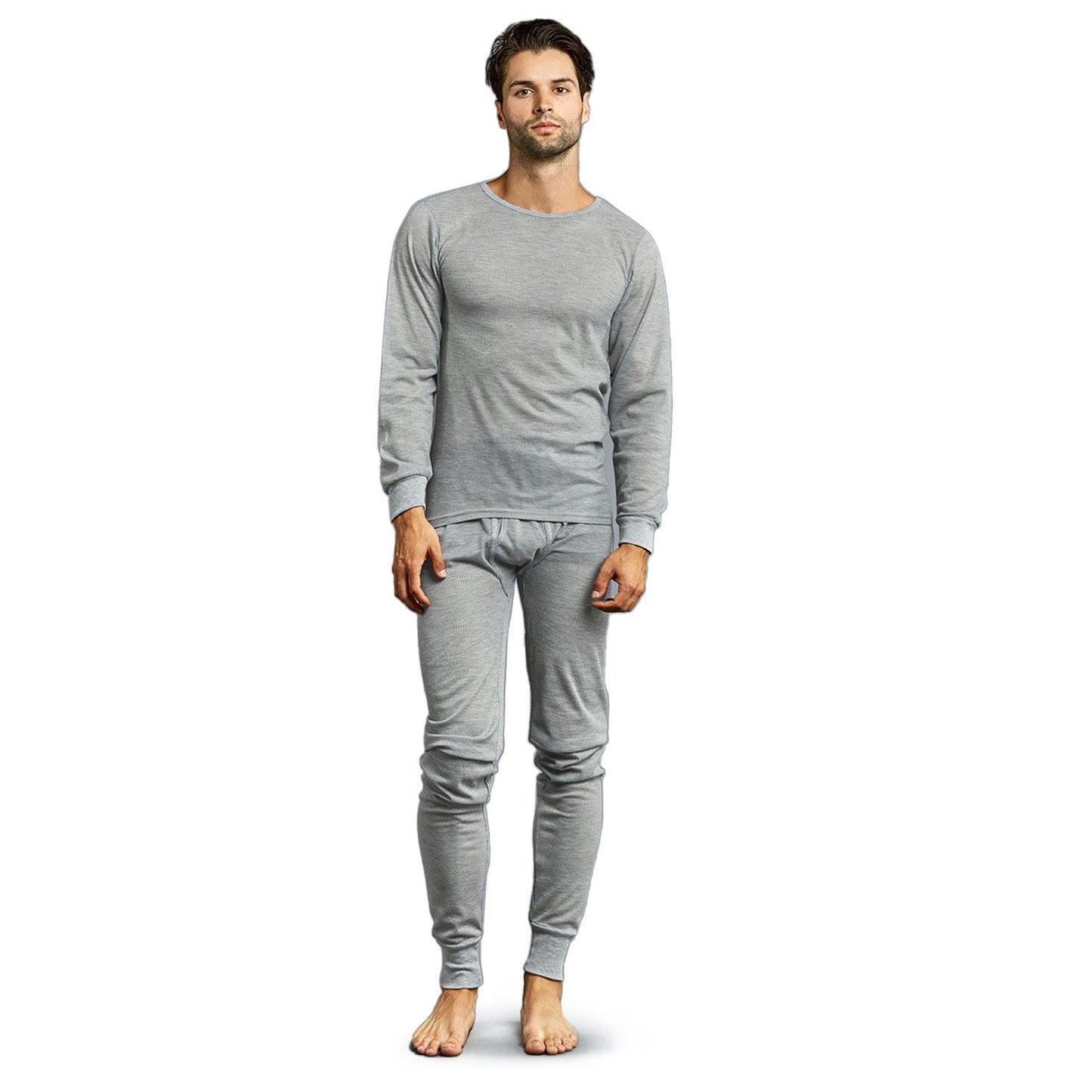 Herrengraue Winterthermal-Unterwäsche-Set Verschiedene Größen - Bulk Case von 24