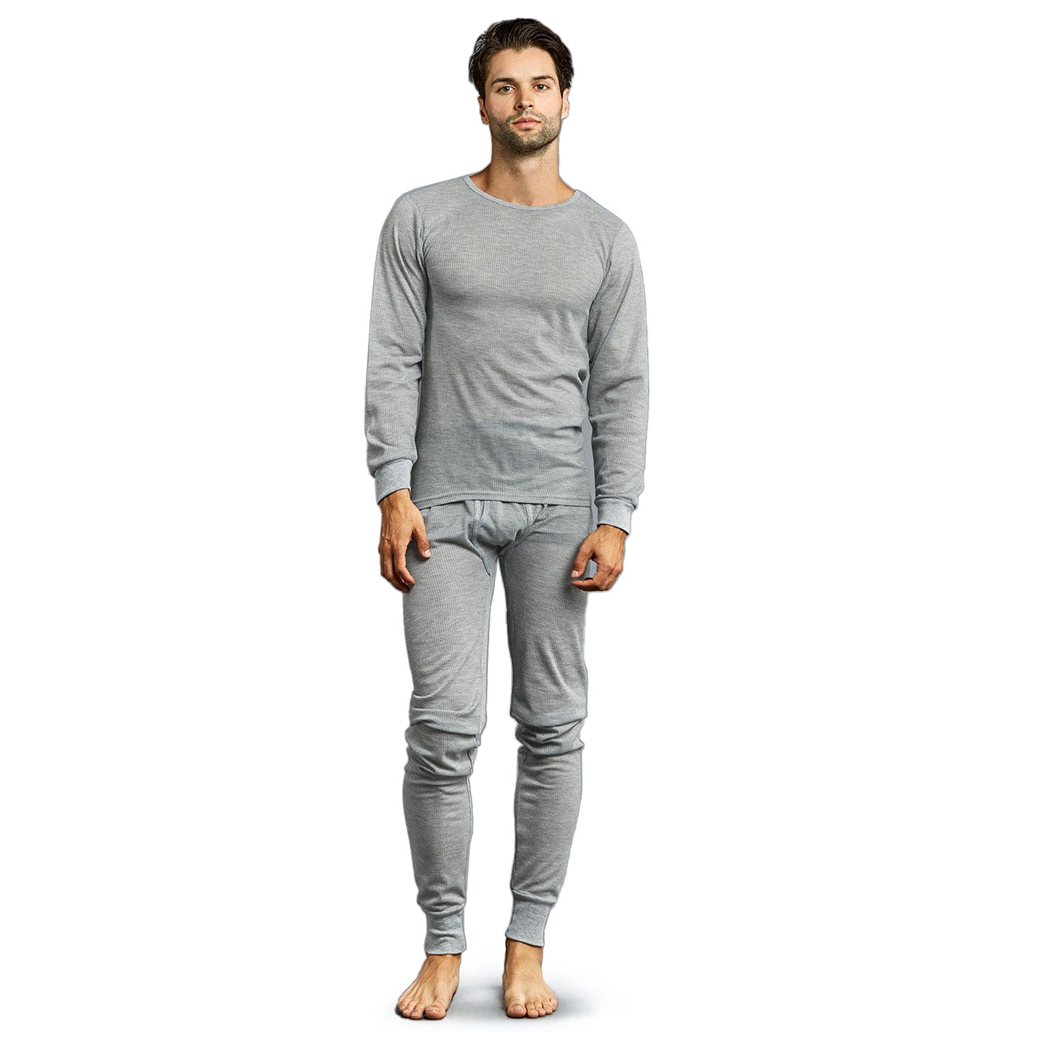 Herrengraue Winterthermal-Unterwäsche-Set Verschiedene Größen - Bulk Case von 24