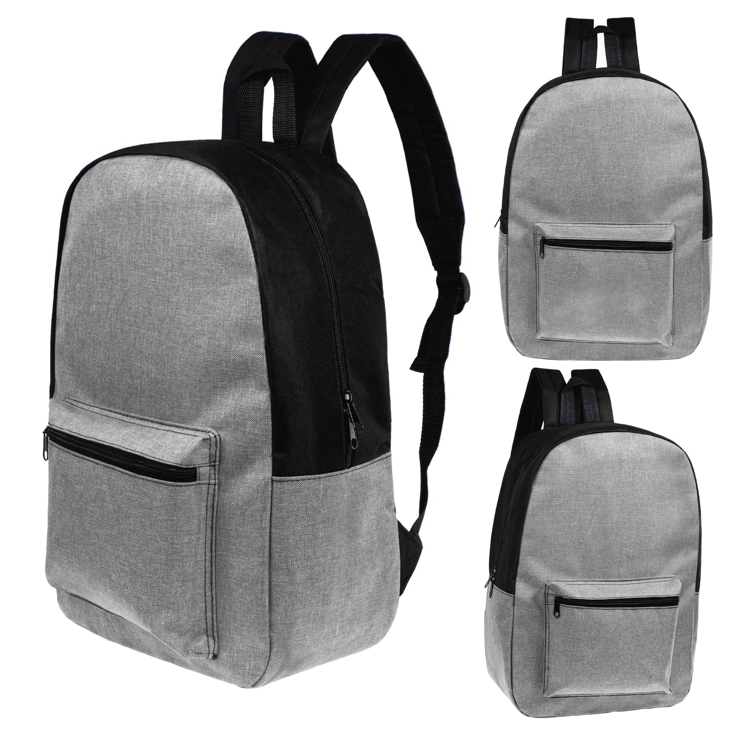 12 Großhandels-17' Rucksäcke in grauen Farben & 12 Bulk School Supply Kits