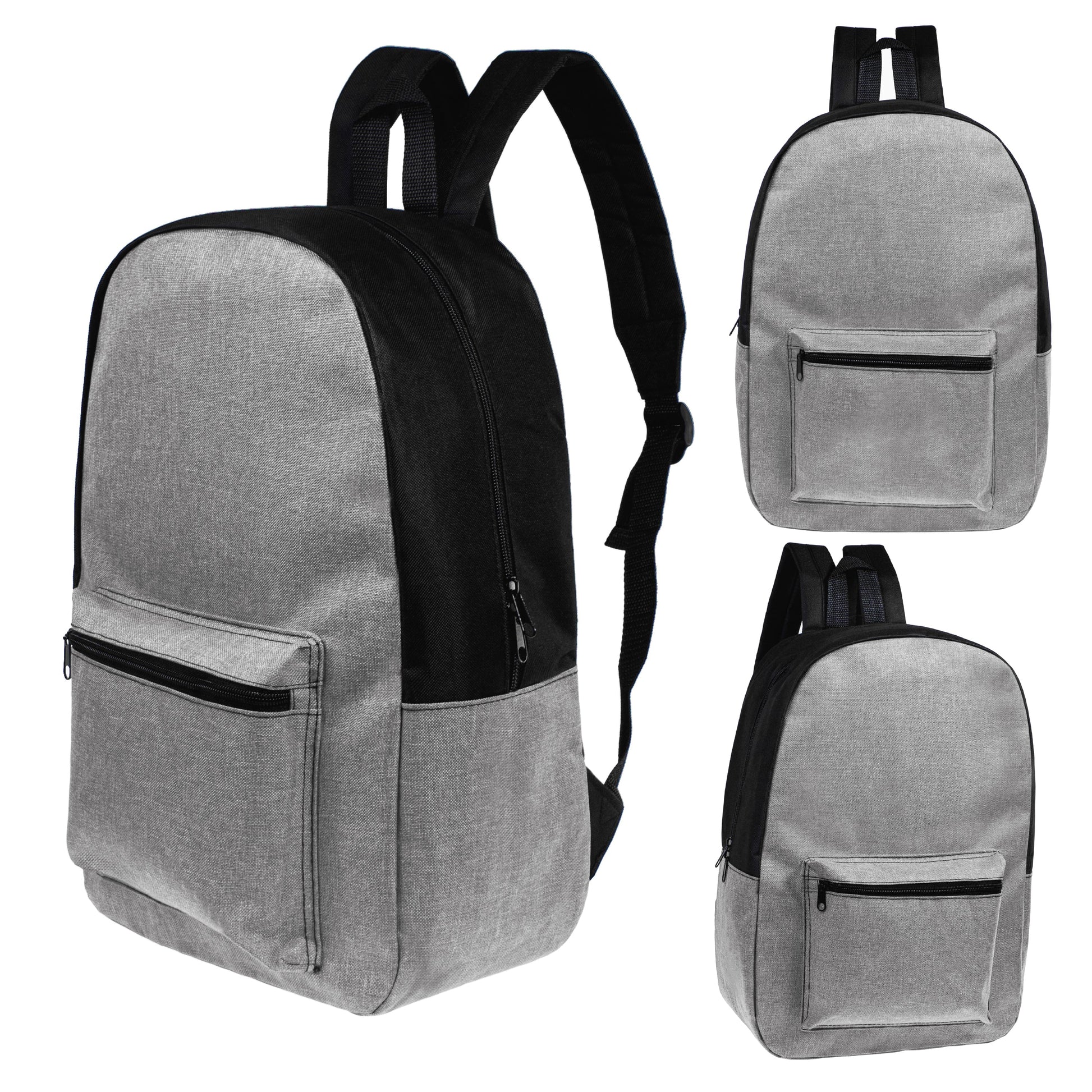 12 Großhandels-17' Rucksäcke in grauen Farben & 12 Bulk School Supply Kits