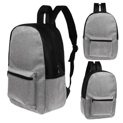 12 Großhandels-17' Rucksäcke in grauen Farben & 12 Bulk School Supply Kits